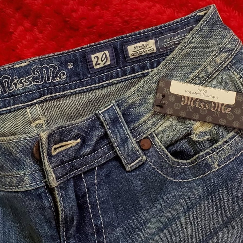MISS ME NWT Size 29 Cuffed Skinny Jeans